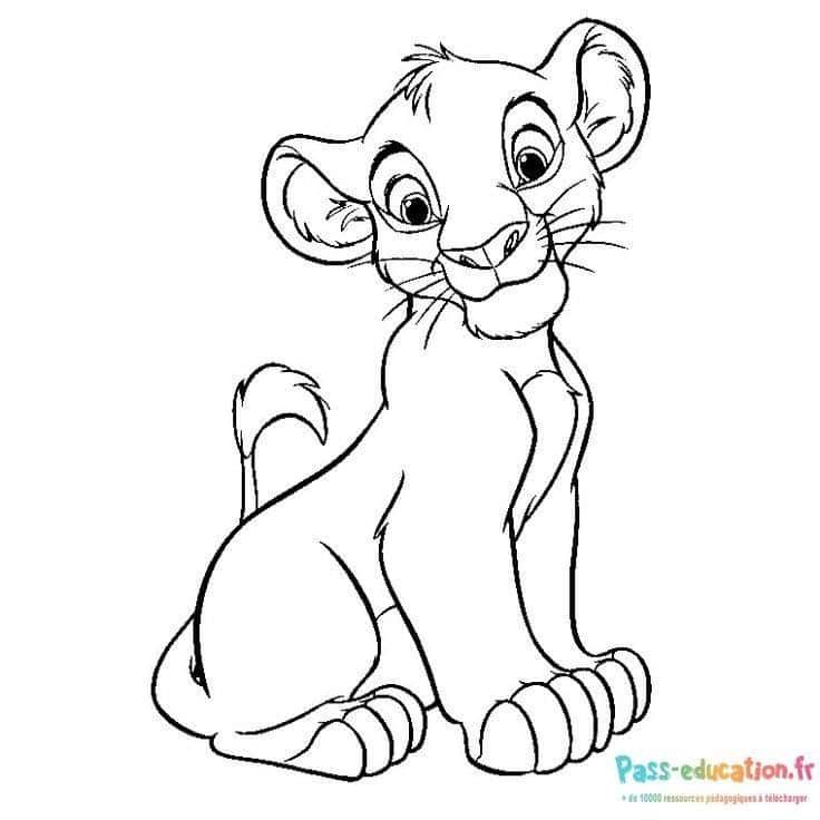 Coloriage Jeune Simba à imprimer et colorier