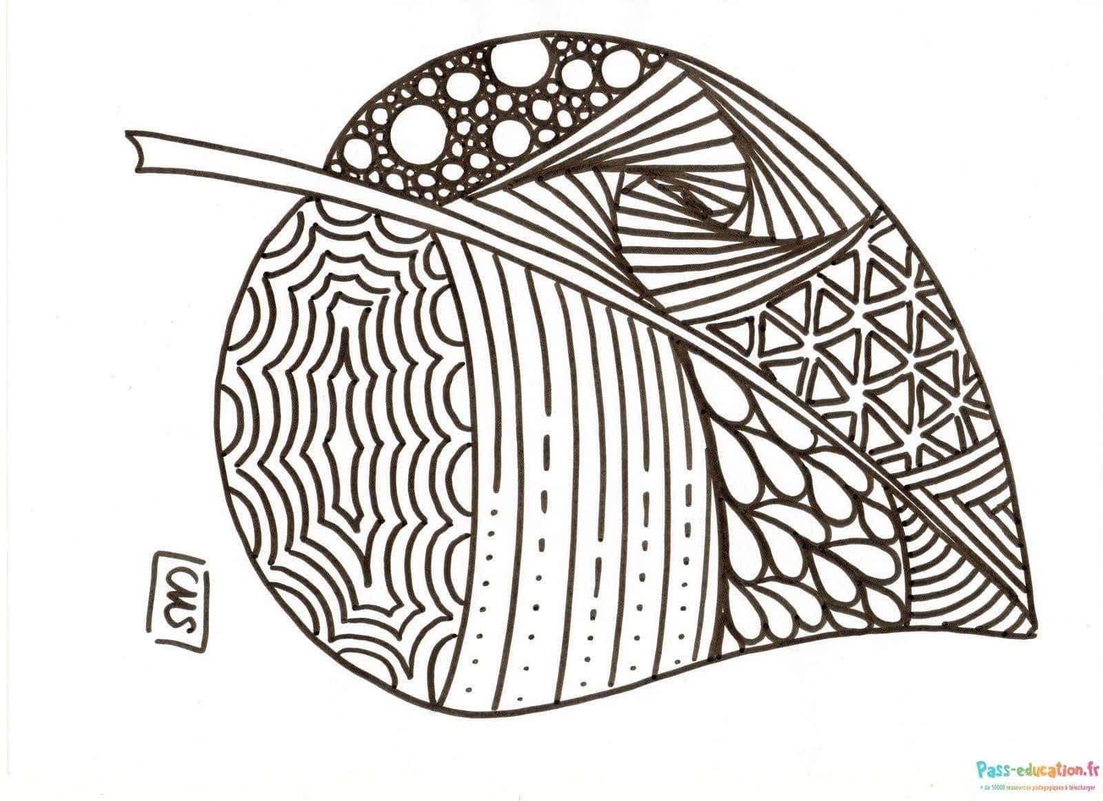 Coloriage Feuille automnale à imprimer et colorier