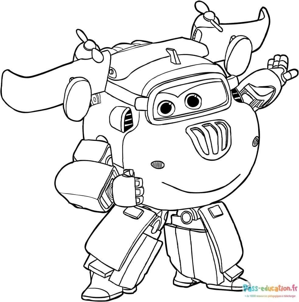 Coloriage Super Wings Jerome à imprimer et colorier