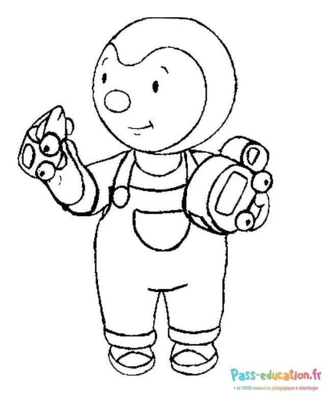 Coloriage Tchoupi astronaute à imprimer et colorier