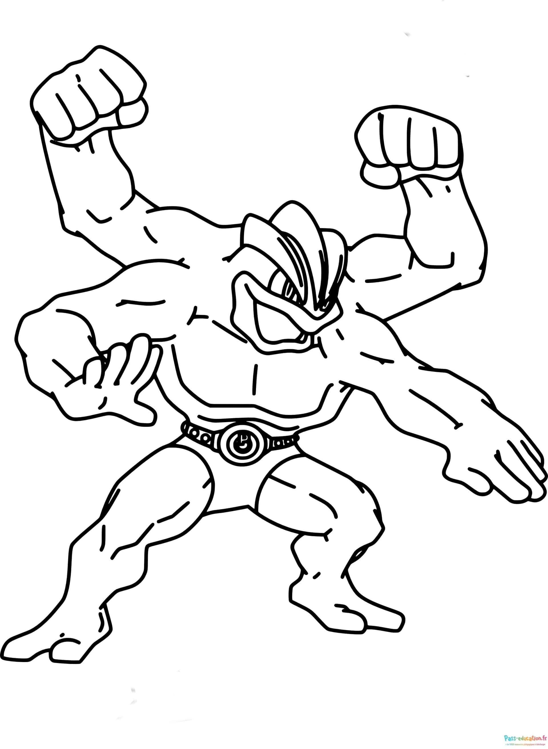 Coloriage Machoc musclé à imprimer et colorier