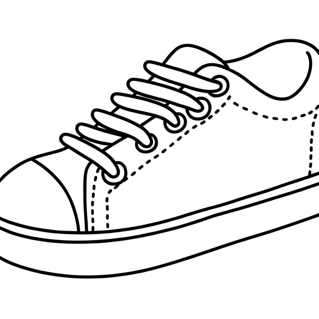 Coloriage Chaussure à lacets à imprimer et colorier