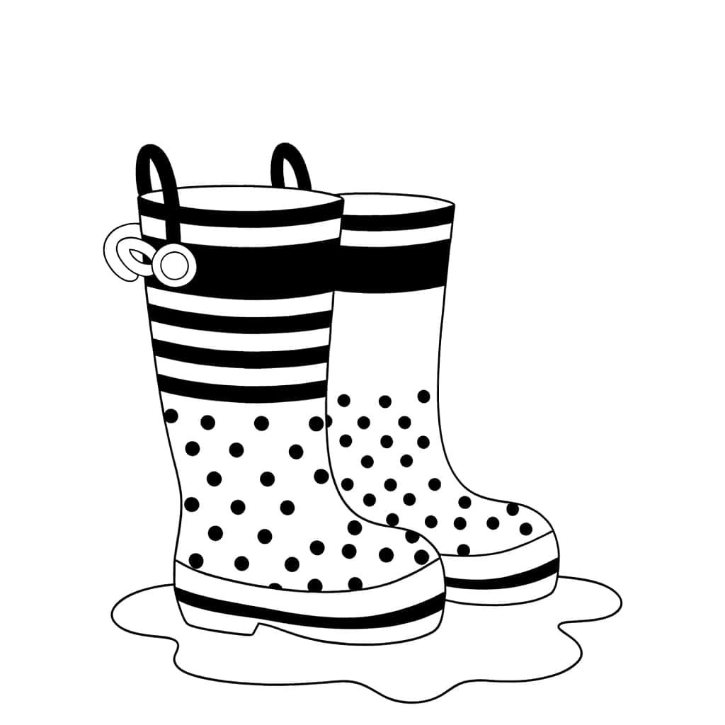 Coloriage Botte de pluie à imprimer et colorier