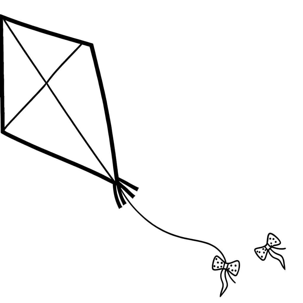 Coloriage Cerf-volant dans le ciel à imprimer et colorier
