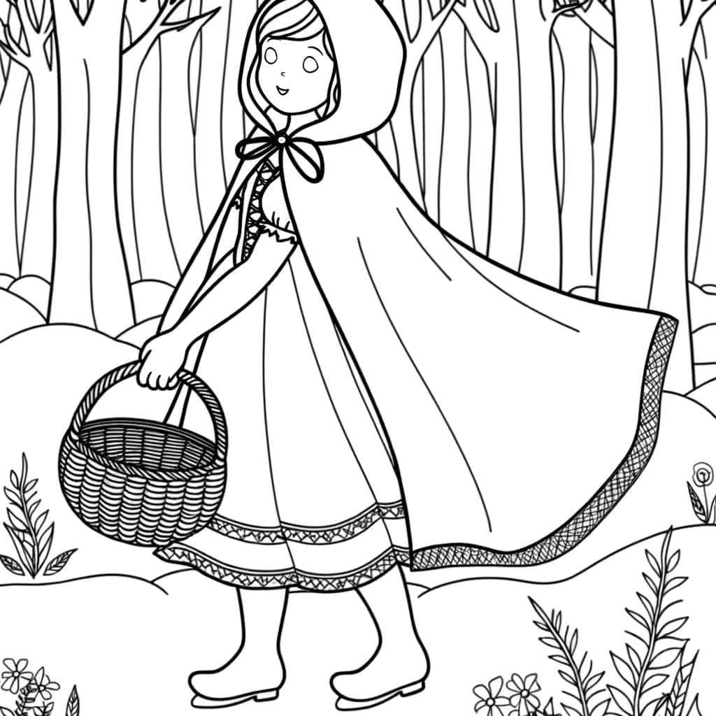 Coloriage Chaperon Rouge à imprimer et colorier