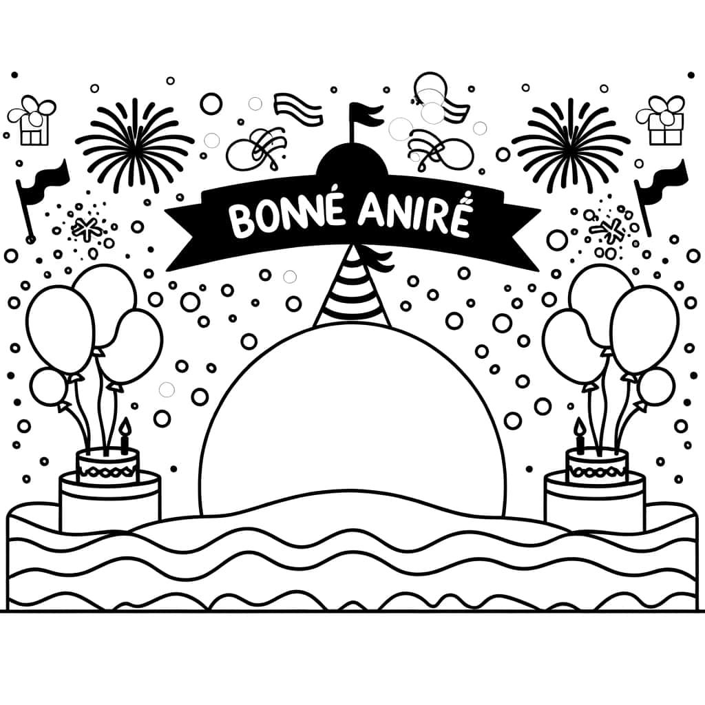 Coloriage Fête de Nouvel An à imprimer et colorier