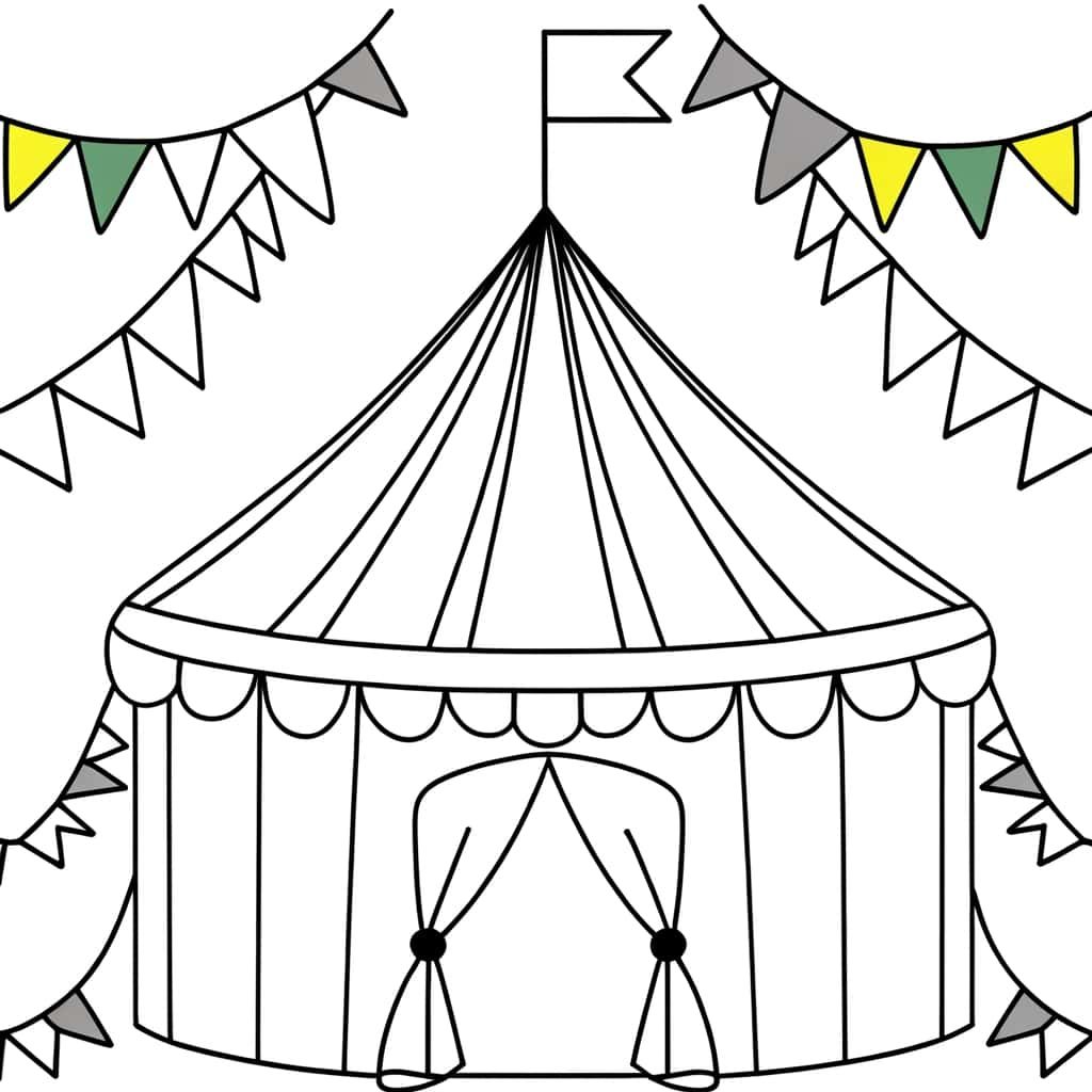 Coloriage Chapiteau de cirque à imprimer et colorier