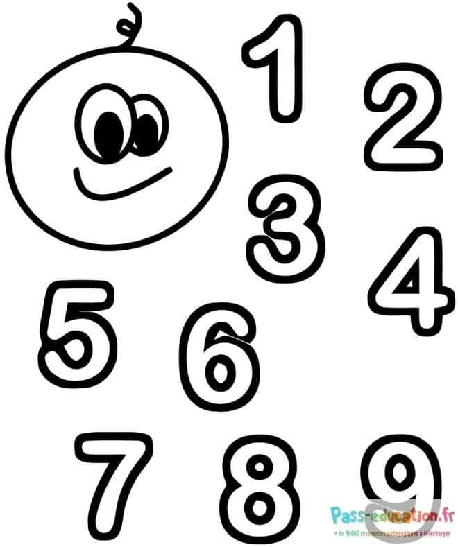 Coloriage Numéros souriants à imprimer et colorier