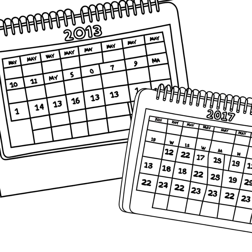 Coloriage Calendriers dessinés à imprimer et colorier
