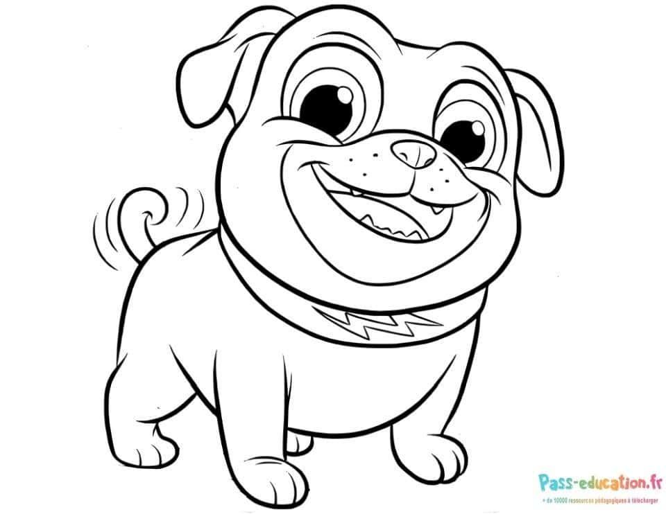 Coloriage Chiot joyeux à imprimer et colorier