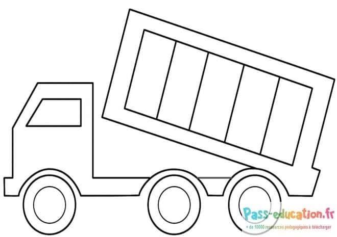 Coloriage Camion à benne à imprimer et colorier