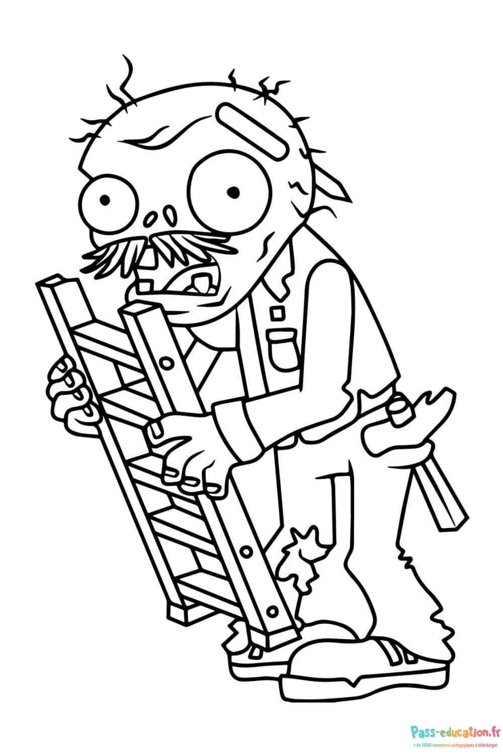Coloriage Zombie bricoleur à imprimer et colorier