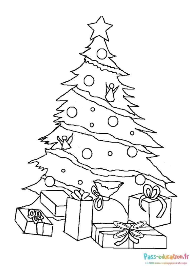 Coloriage Sapin de Noël à imprimer et colorier