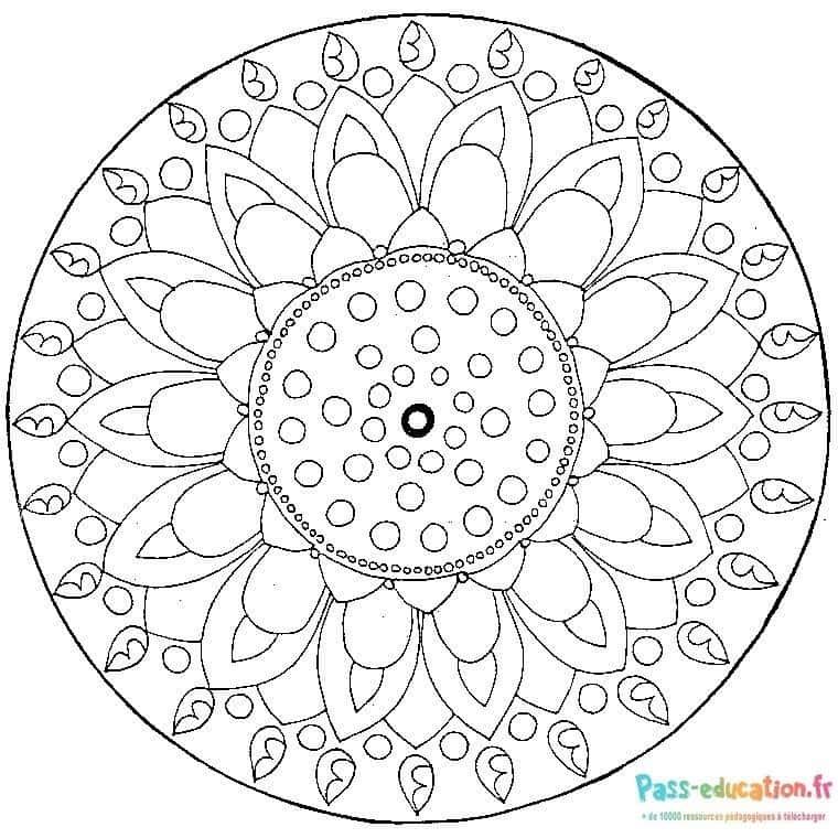 Coloriage Mandala floral à imprimer et colorier