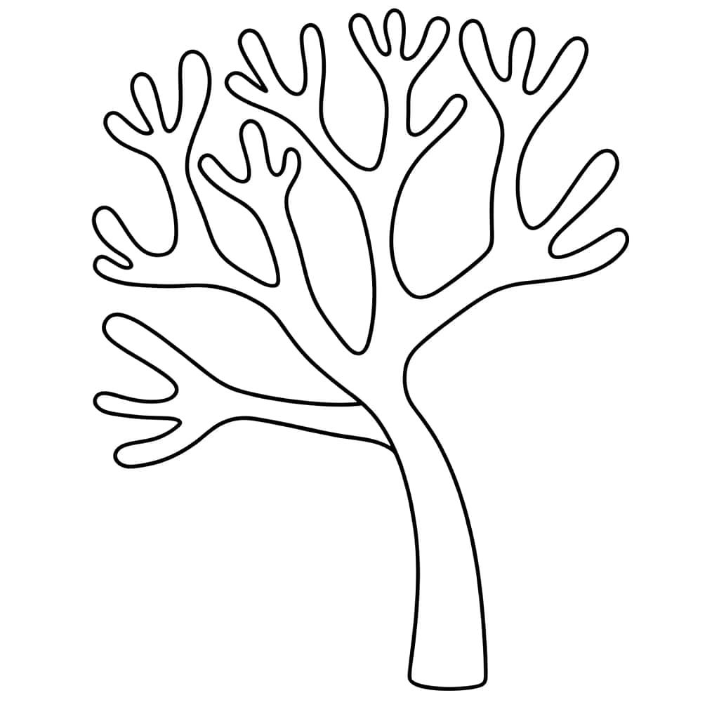 Coloriage Arbre Nu à imprimer et colorier