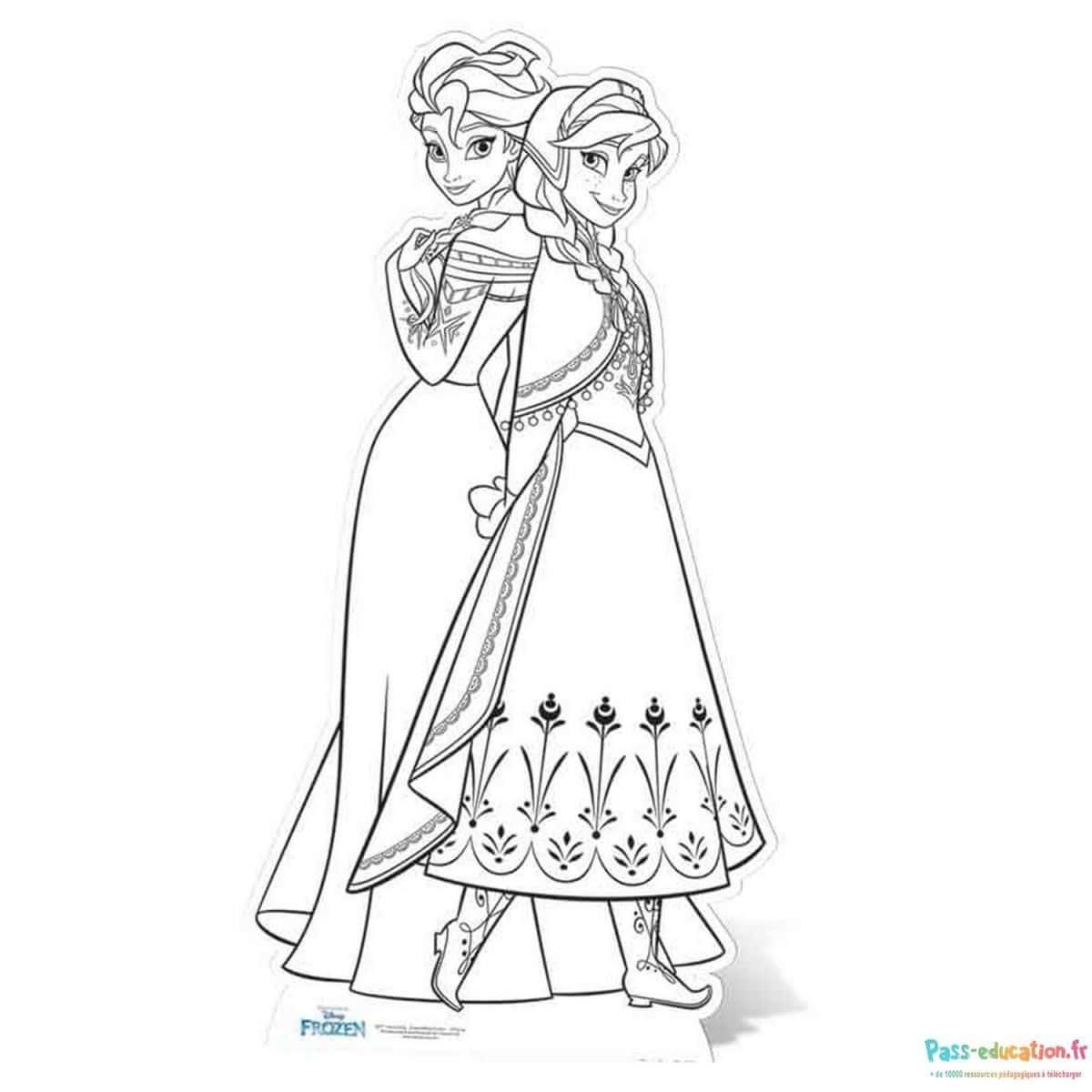 Coloriage Princesse Anna à imprimer et colorier