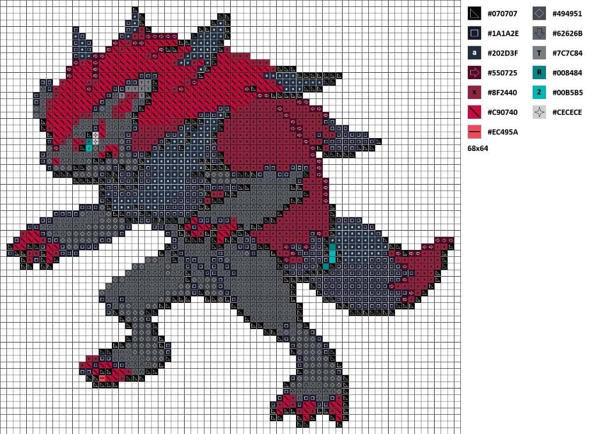 Coloriage Rougeole Pixel à imprimer et colorier