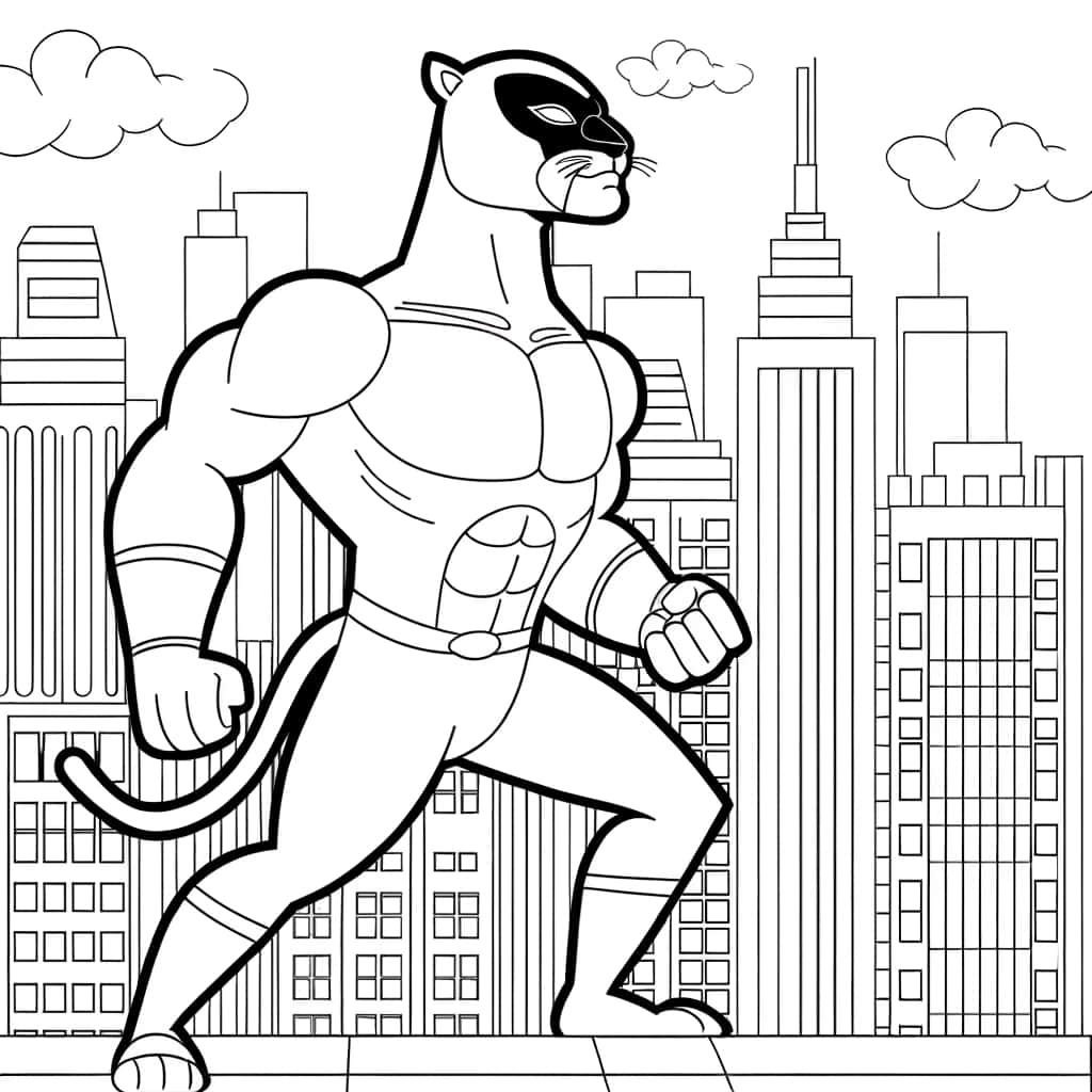 Coloriage Panther Super-héros à imprimer et colorier