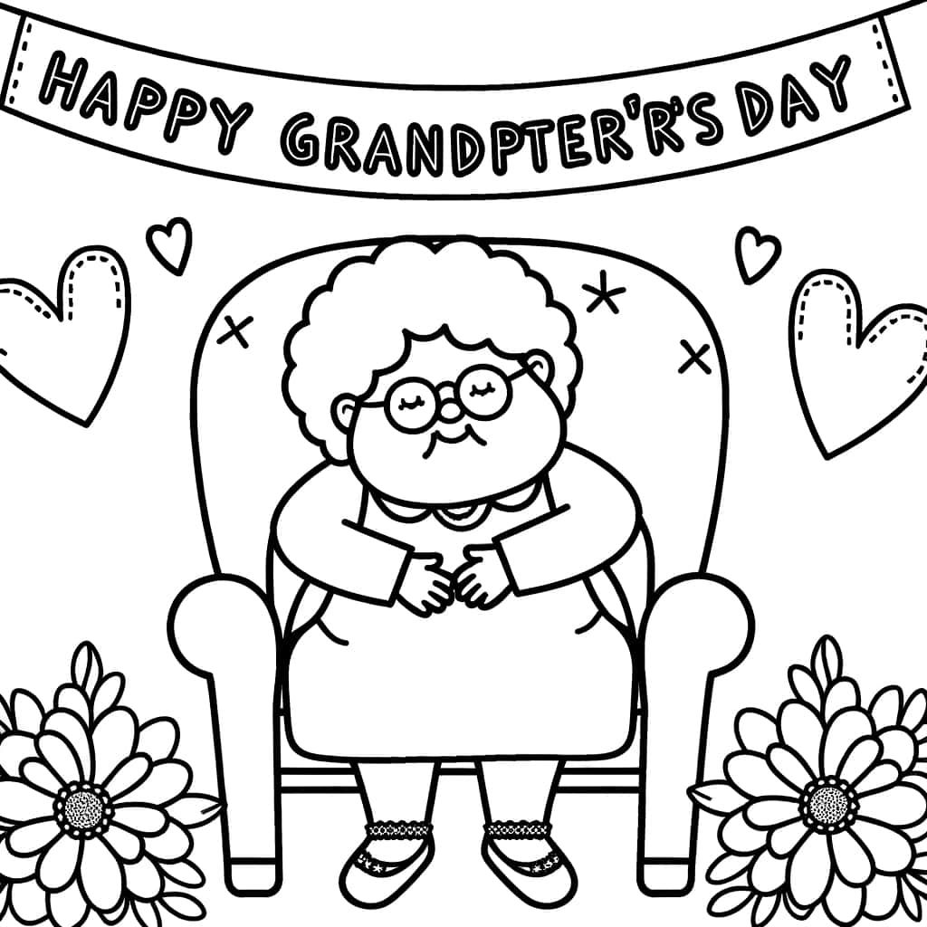 Coloriage Fête des grands-mères à imprimer et colorier