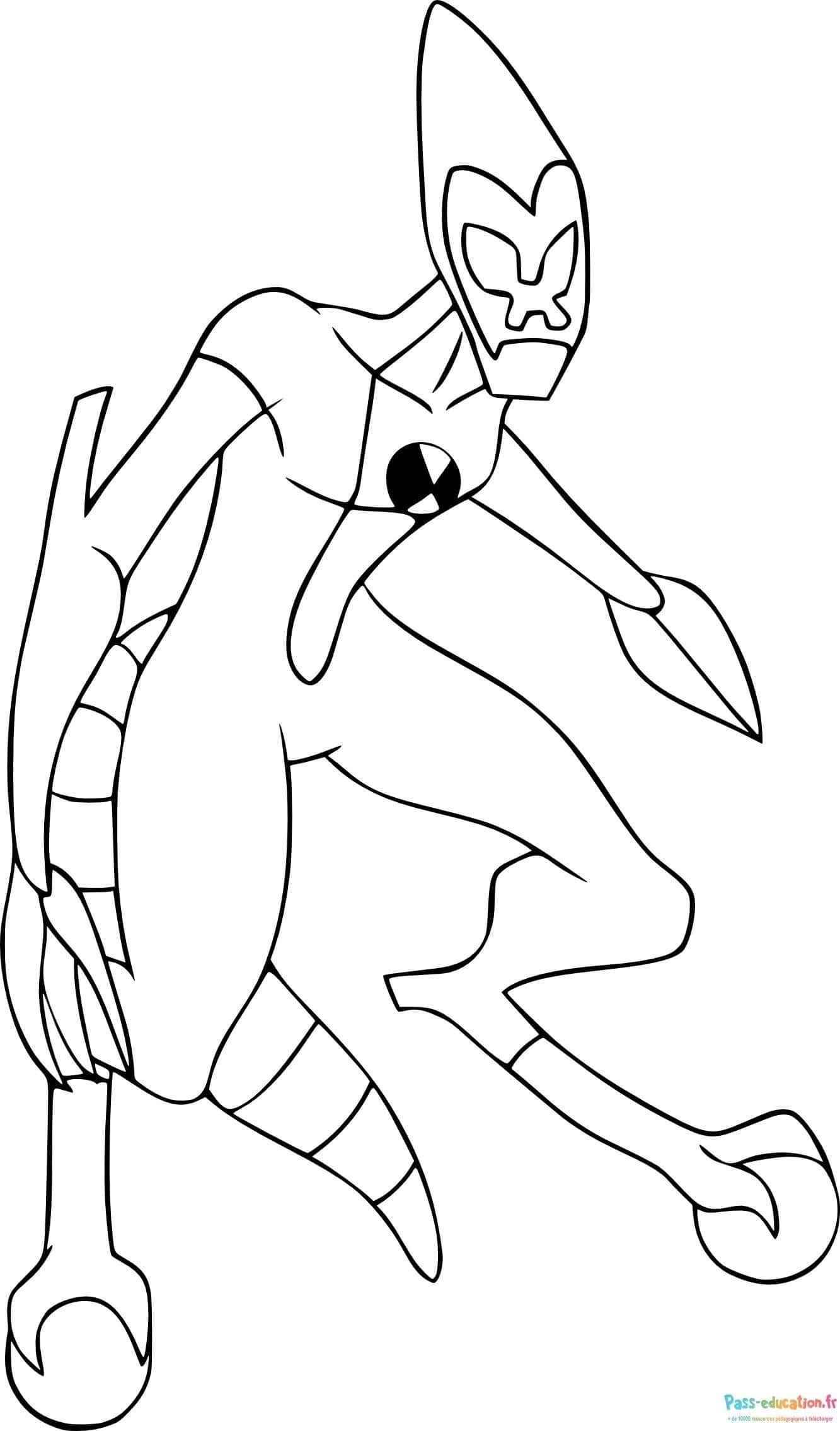 Coloriage Alien de Ben 10 à imprimer et colorier