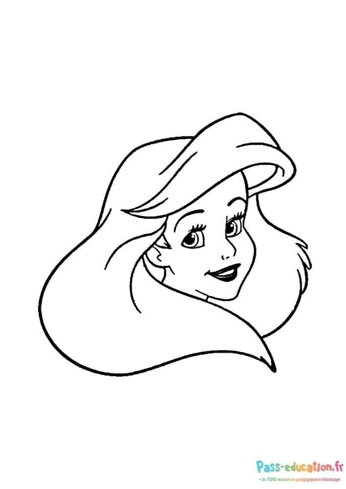 Coloriage Ariel la sirène à imprimer et colorier