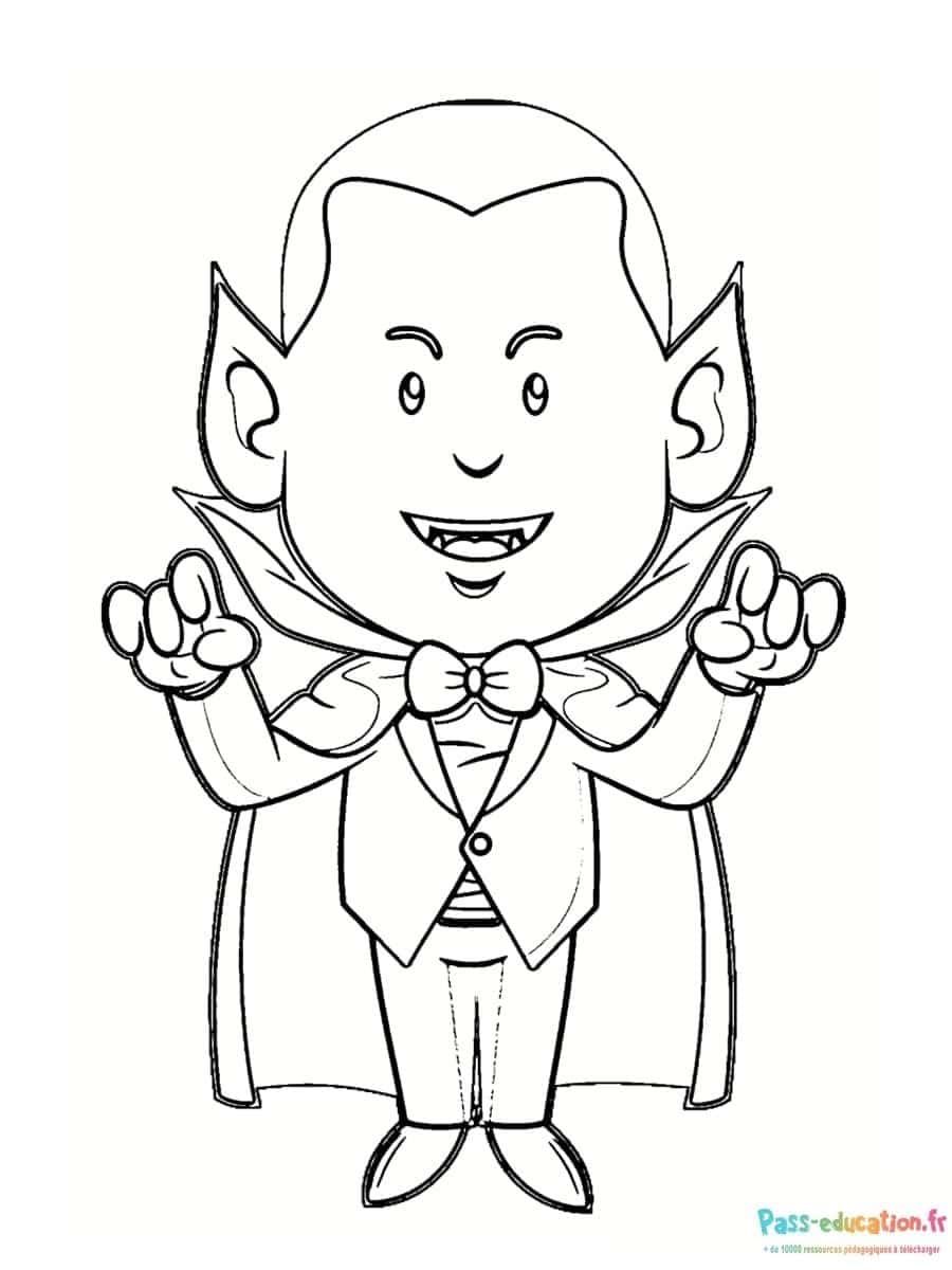 Coloriage Dracula élégant à imprimer et colorier
