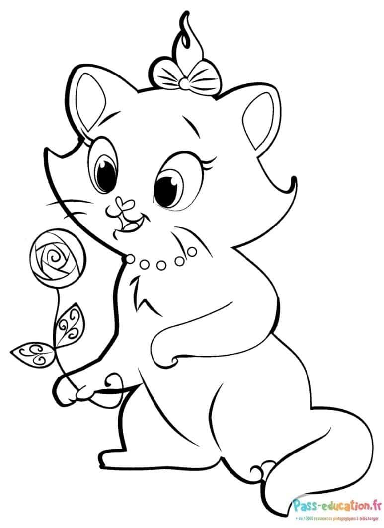 Coloriage Chaton aristocratique à imprimer et colorier