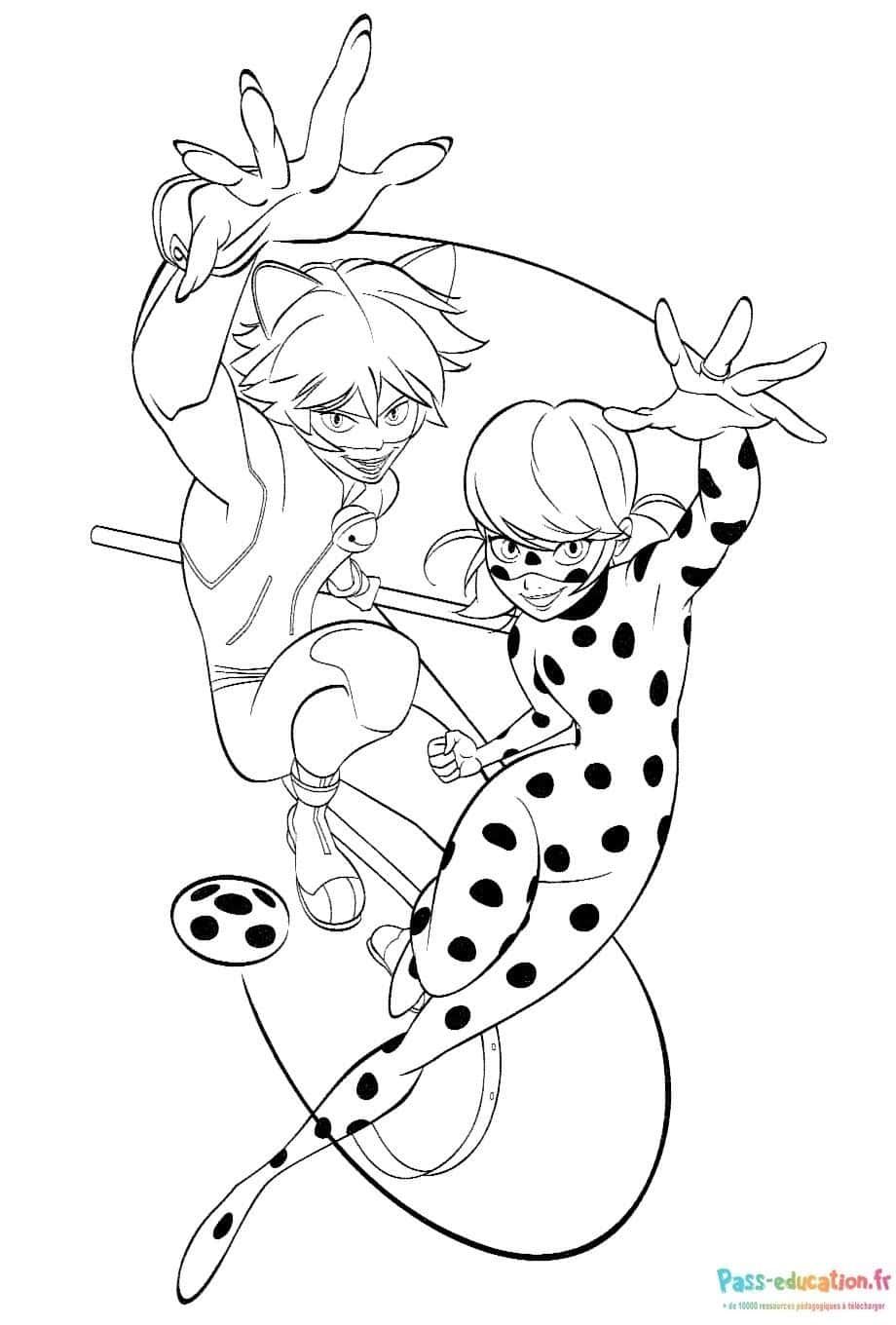 Coloriage Duo de superhéros à imprimer et colorier