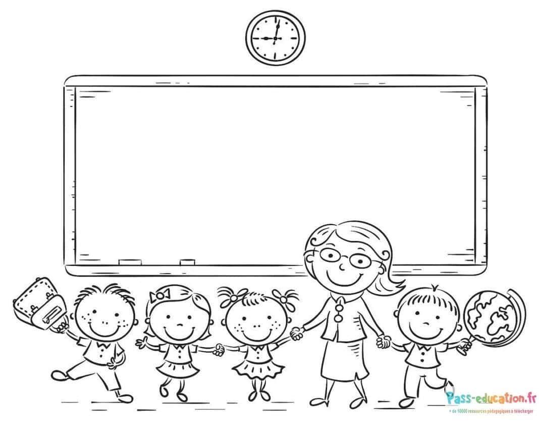 Coloriage Journée à l'école à imprimer et colorier