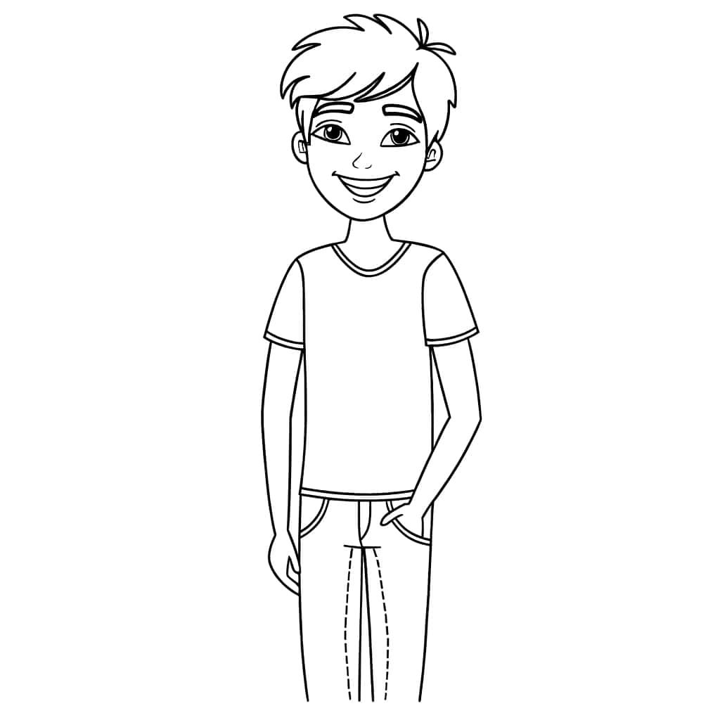 Coloriage Ado Garçon à imprimer et colorier