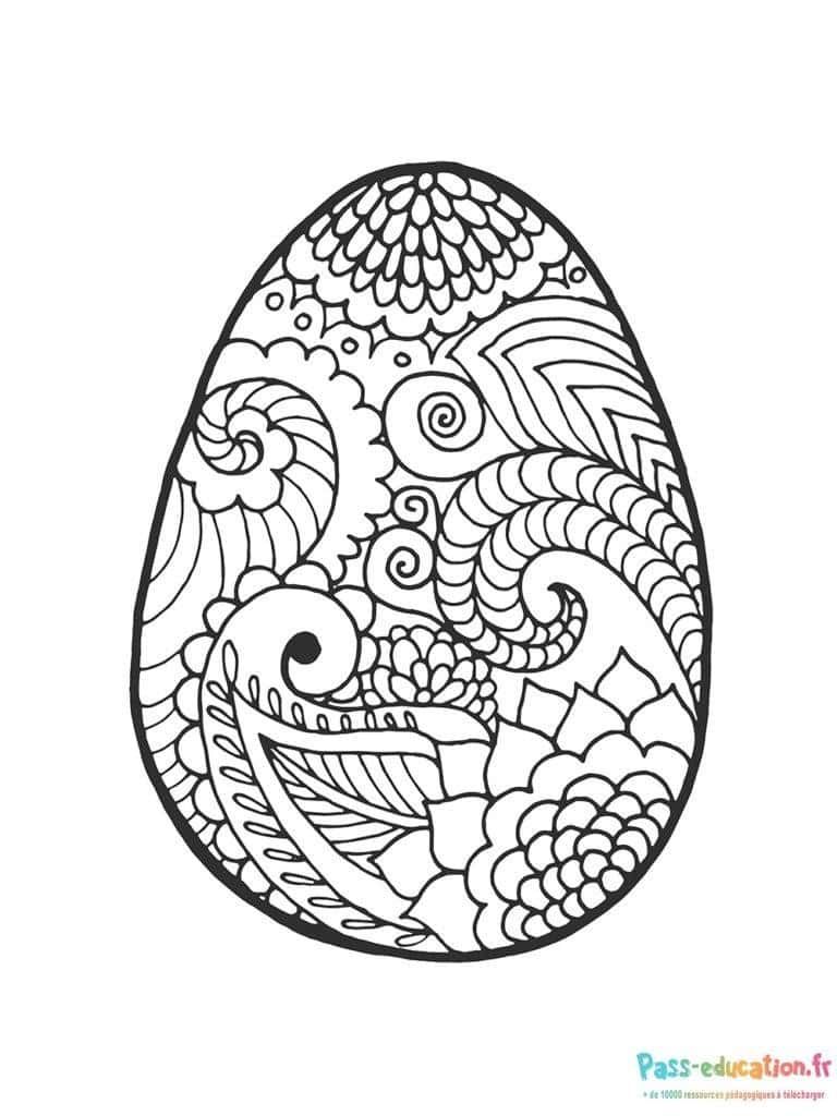 Coloriage Œuf de Pâques à imprimer et colorier