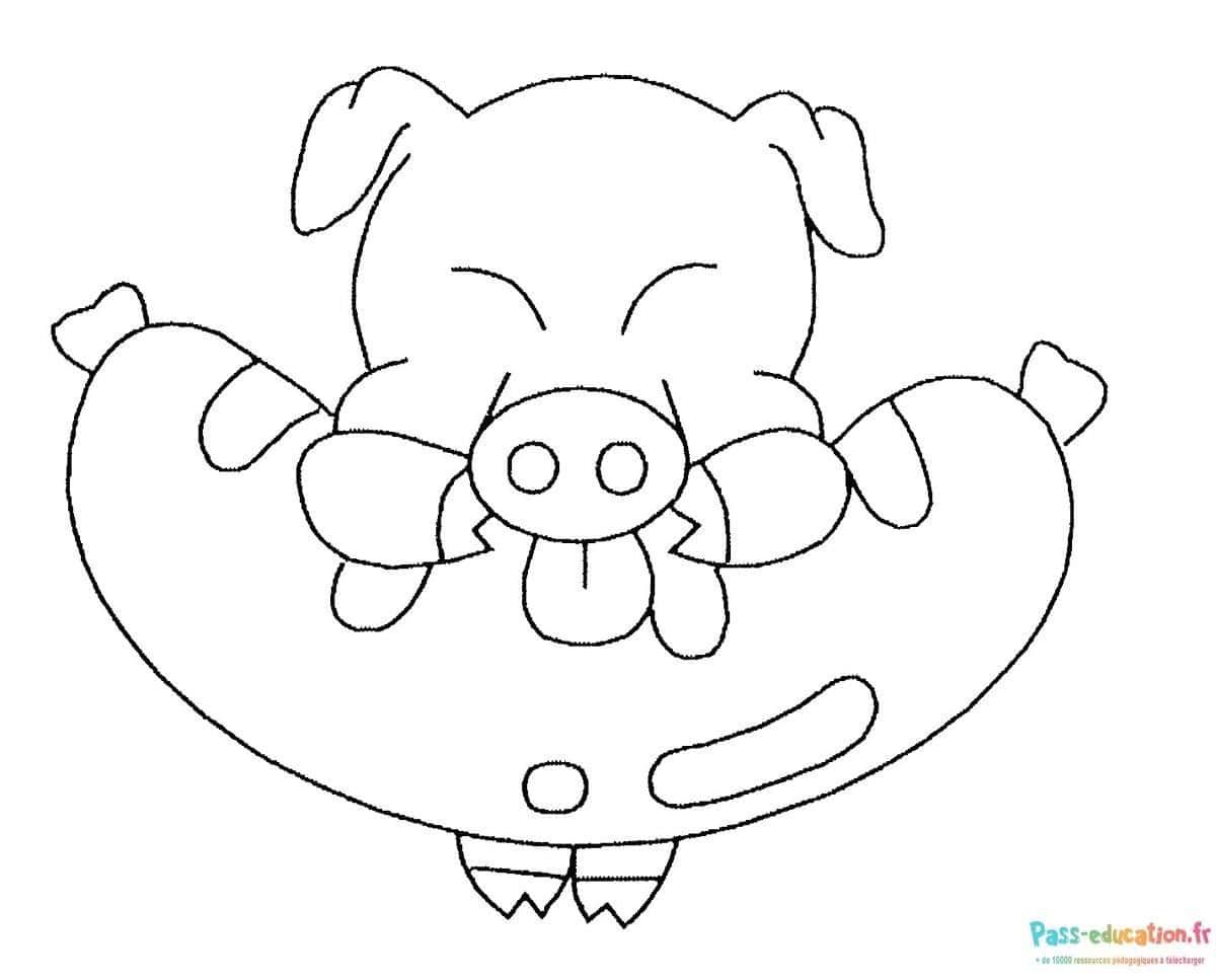 Coloriage Cochon volant à imprimer et colorier