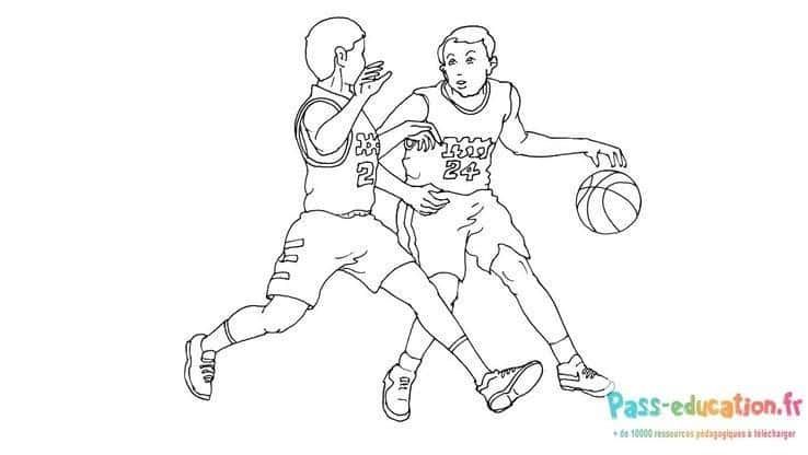 Coloriage Jeu de basket à imprimer et colorier