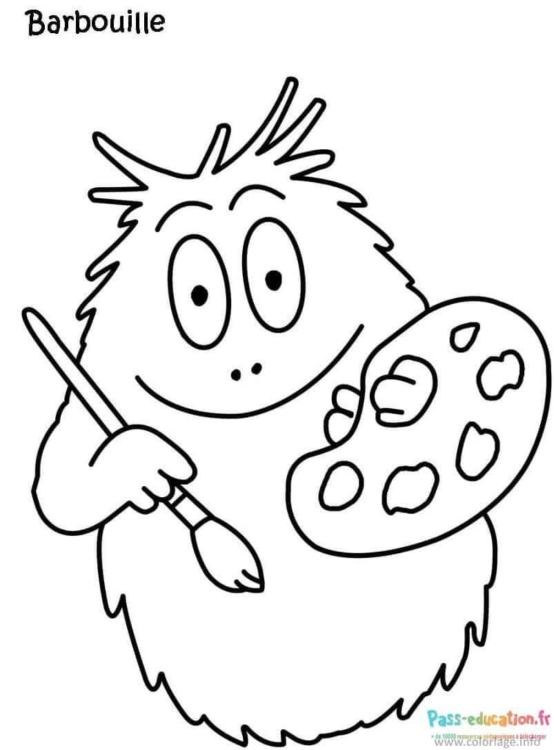 Coloriage Barbouille artiste à imprimer et colorier