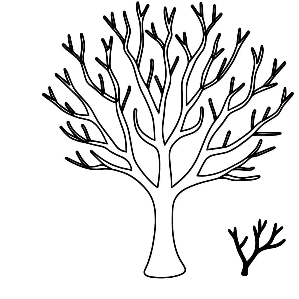 Coloriage Arbre Nu à imprimer et colorier