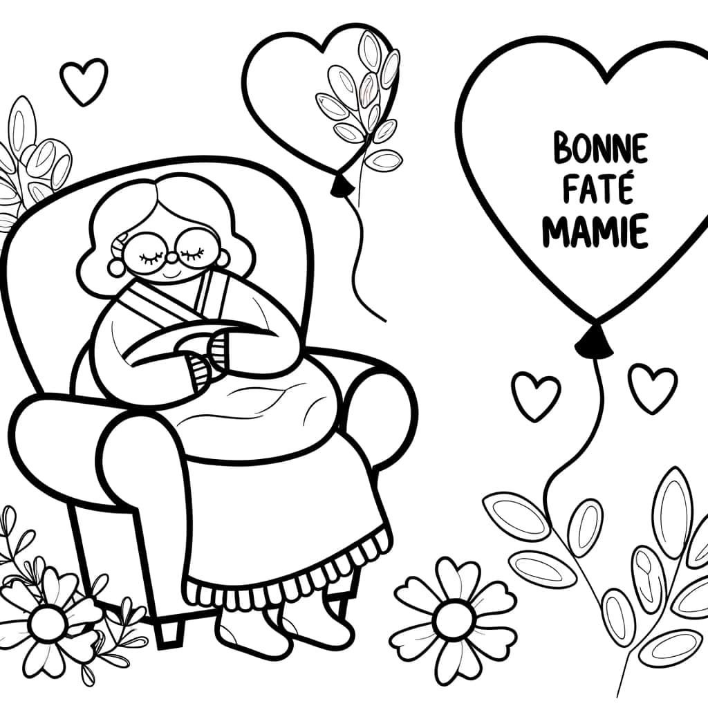 Coloriage Fête des grands-mères à imprimer et colorier