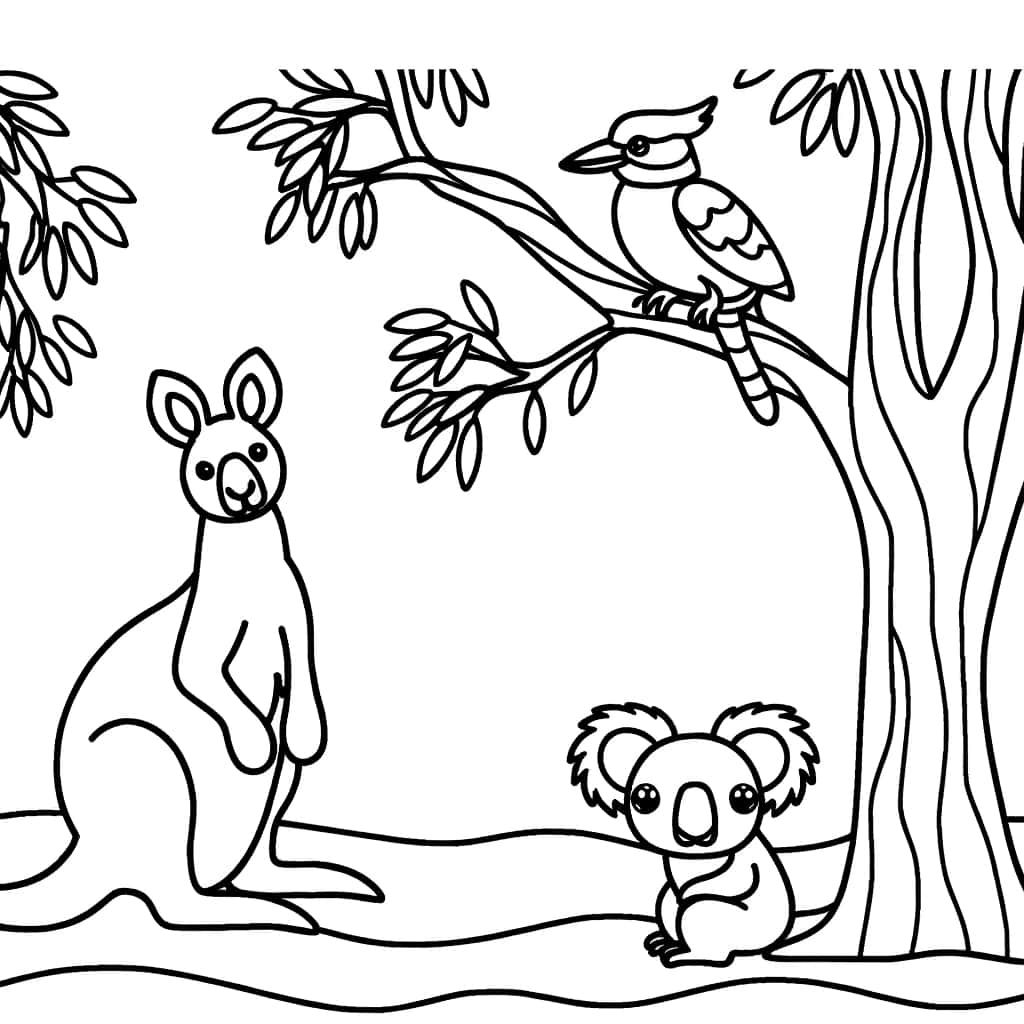 Coloriage Animaux australiens à imprimer et colorier