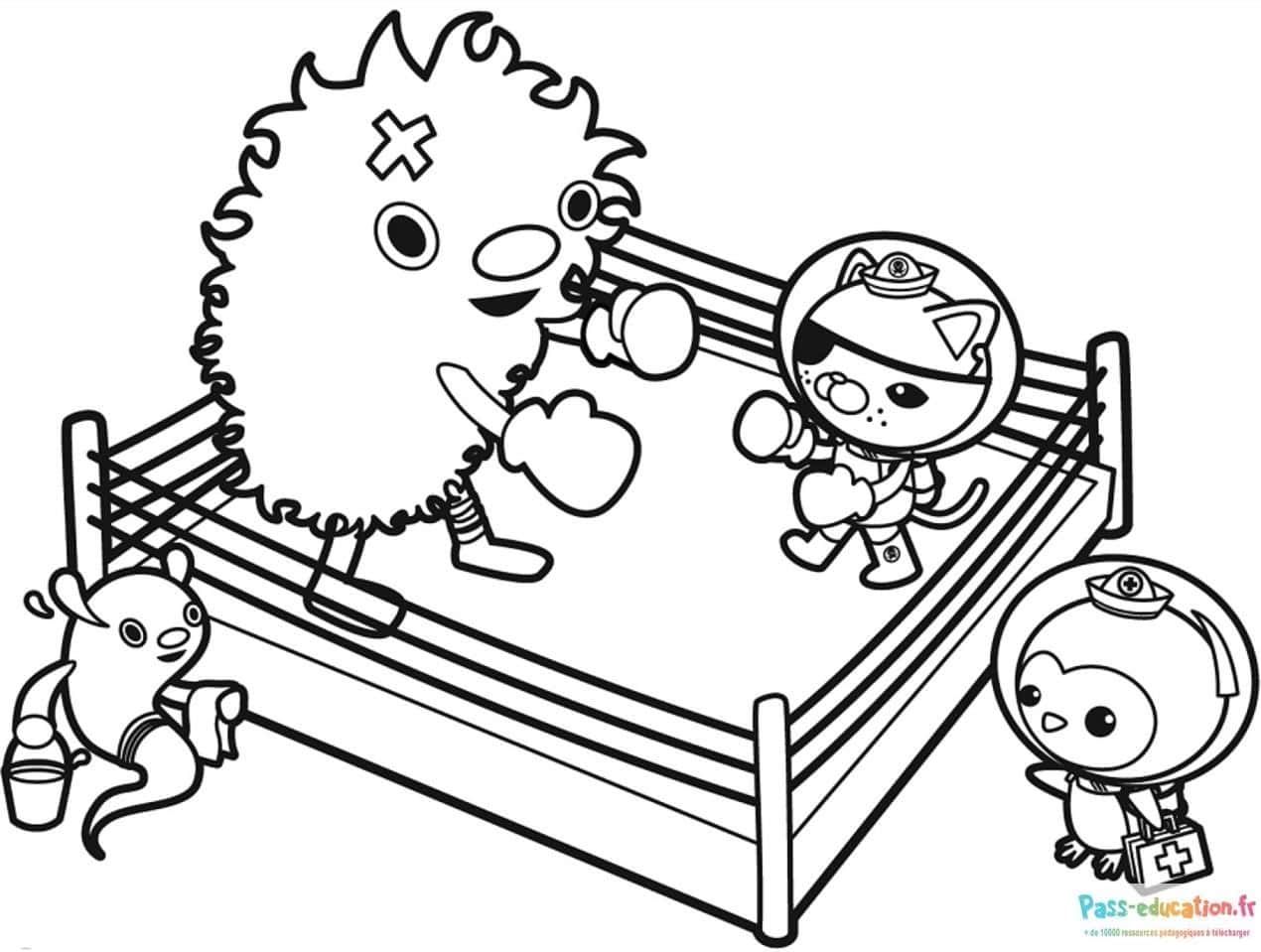 Coloriage Octonautes boxeurs à imprimer et colorier