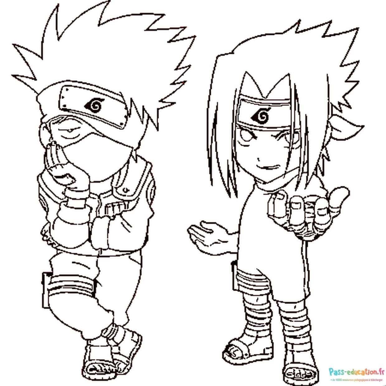 Coloriage Duo de ninjas à imprimer et colorier