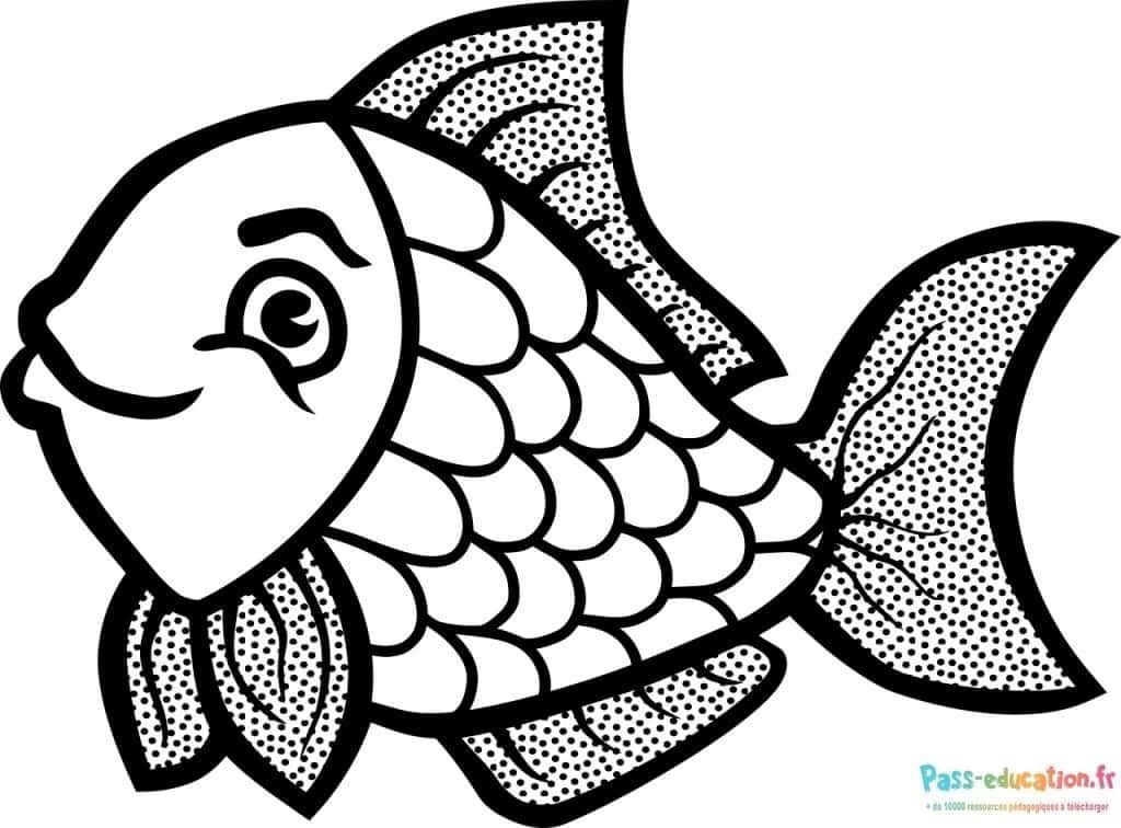 Coloriage Poisson stylisé à imprimer et colorier