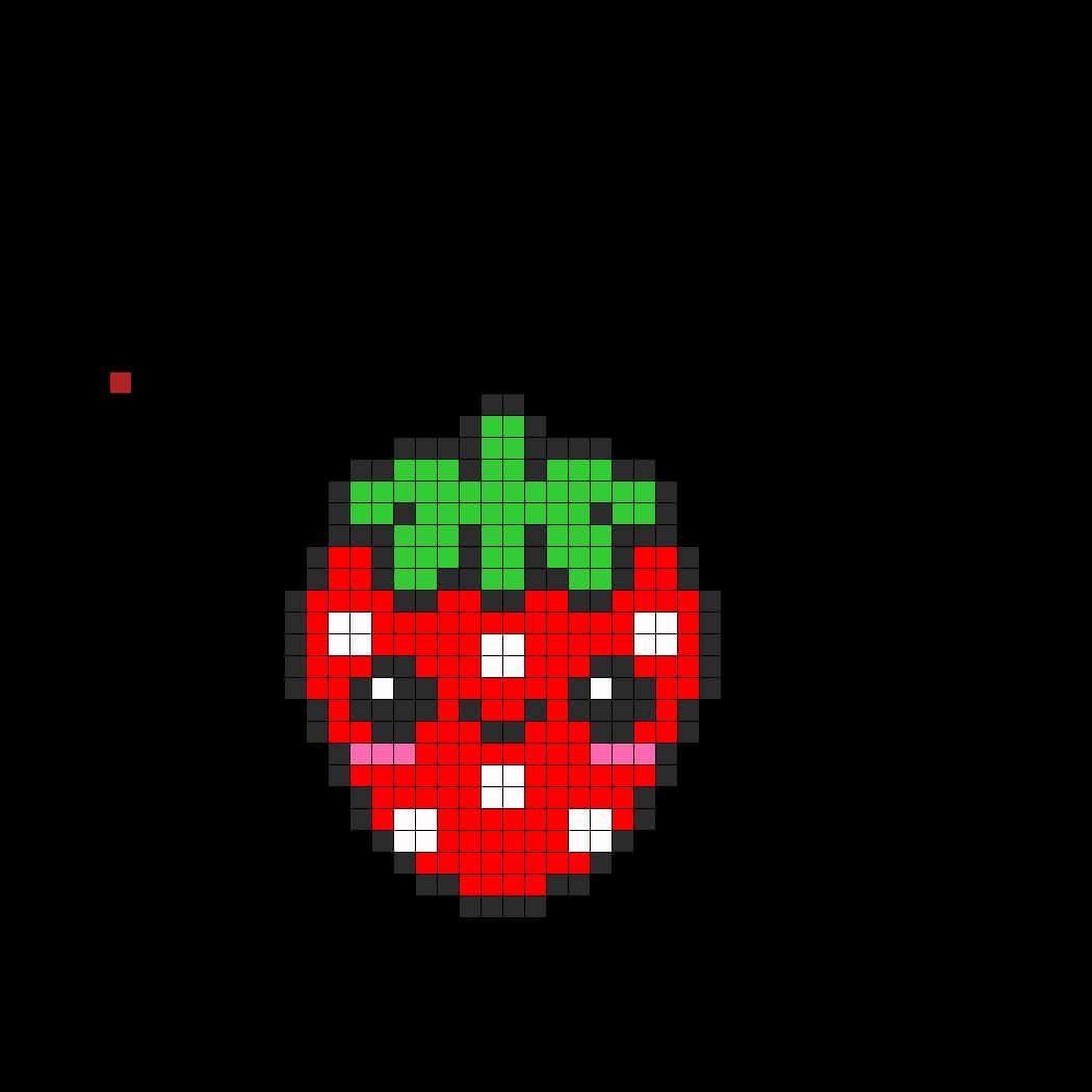 Coloriage Fraise pixelisée à imprimer et colorier