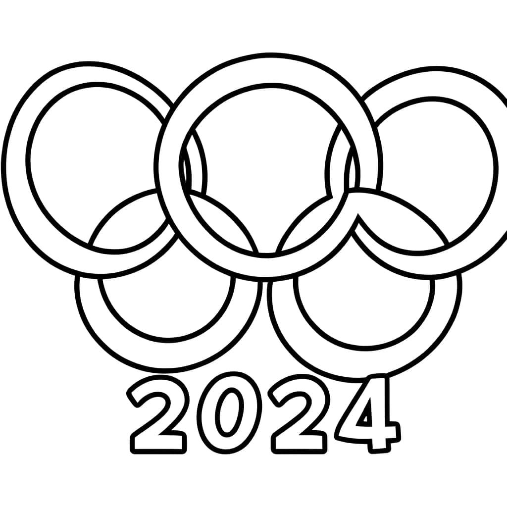 Coloriage Anneaux Olympiques 2024 à imprimer et colorier