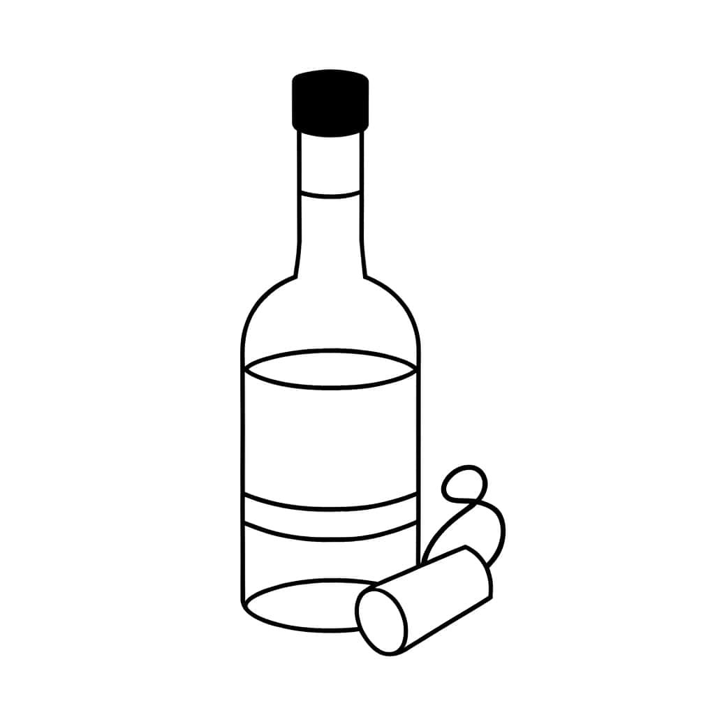 Coloriage Bouteille de vin à imprimer et colorier