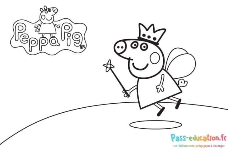 Coloriage Peppa Fée à imprimer et colorier