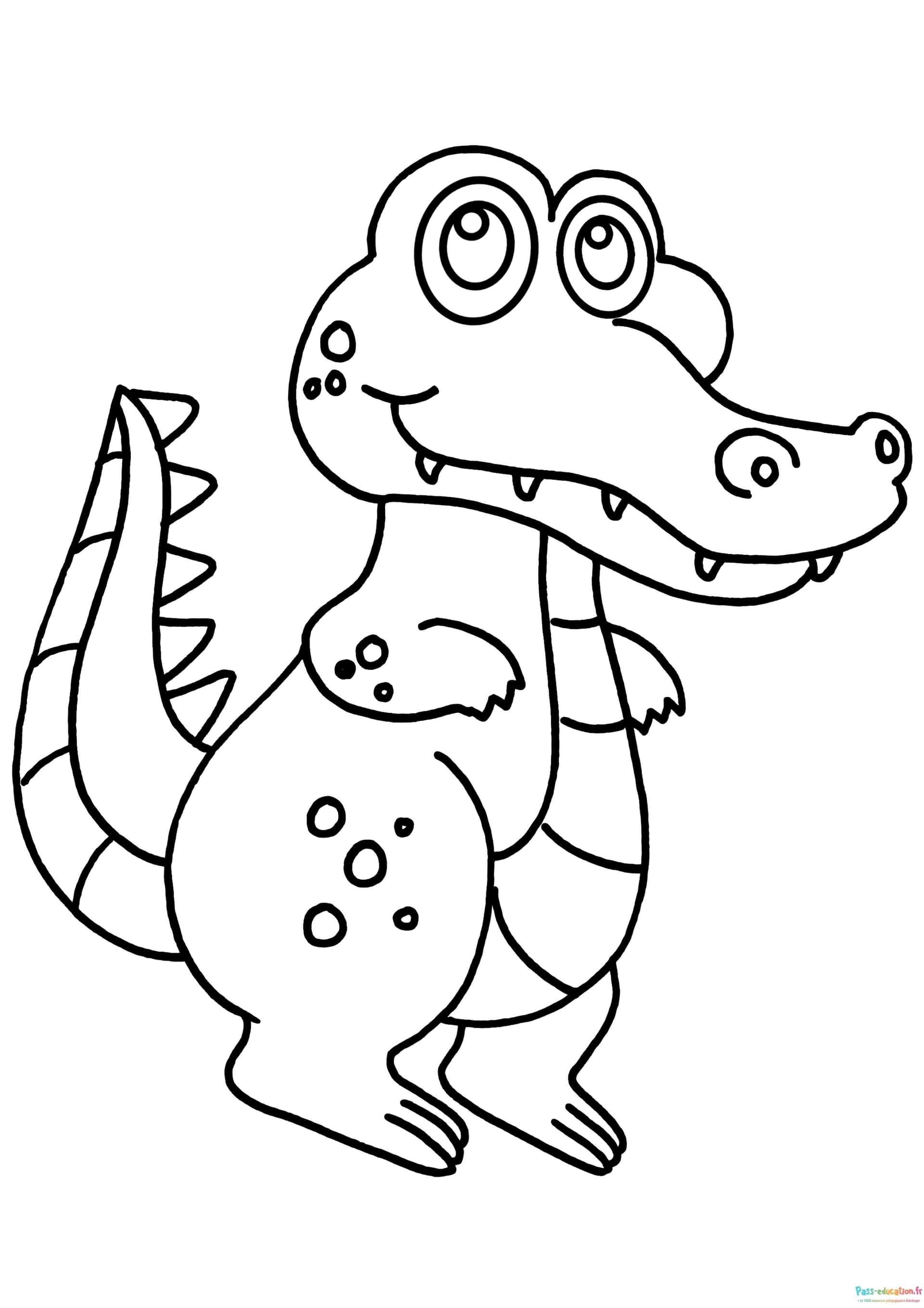 Coloriage Crocodile amusant à imprimer et colorier