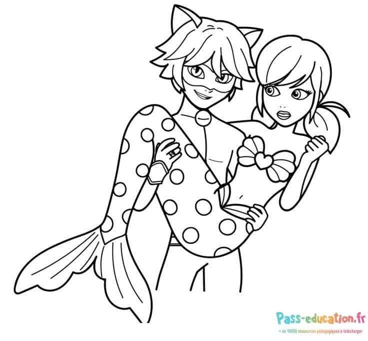 Coloriage Duo de Super-héros à imprimer et colorier