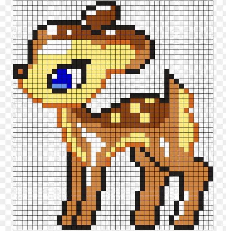 Coloriage Biche pixelisée à imprimer et colorier