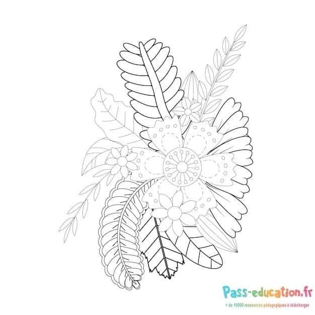 Coloriage Bouquet floral à imprimer et colorier