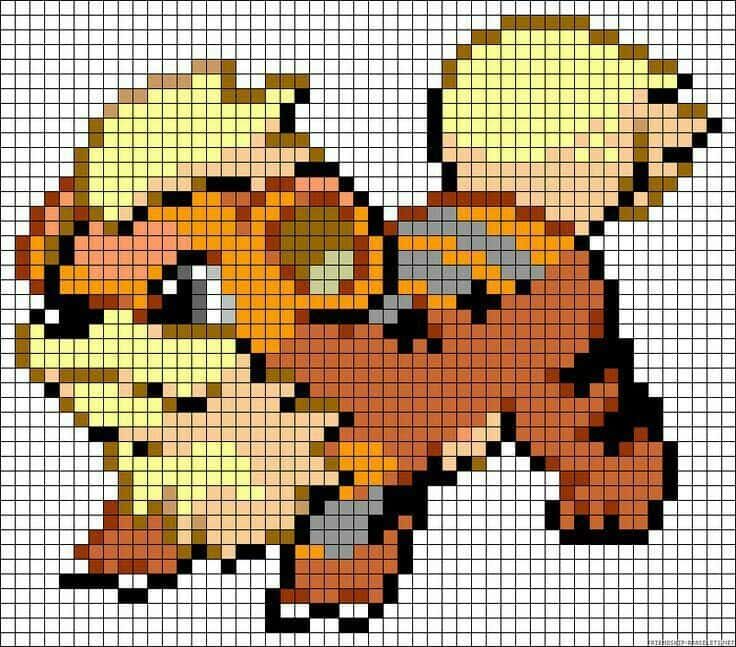 Coloriage Renard Pixel à imprimer et colorier