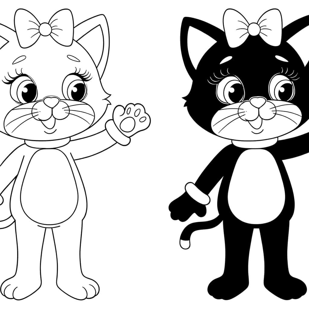 Coloriage Chatons jumeaux à imprimer et colorier